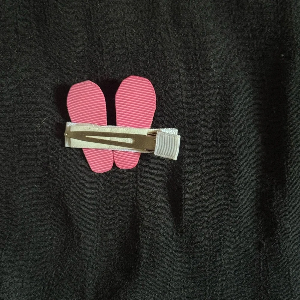 Charming Pink and White Flip Flop Hair Clip